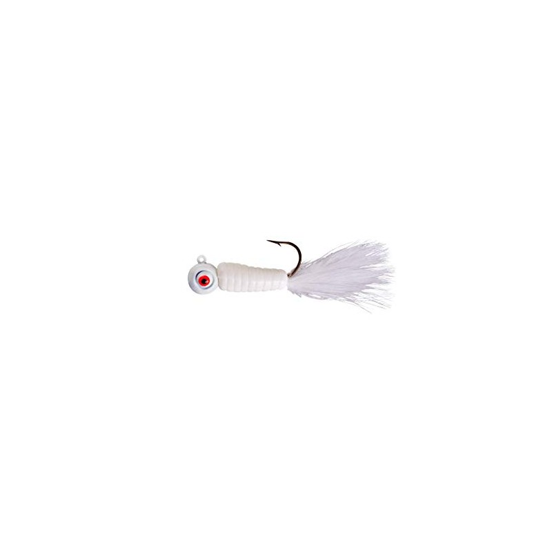 Lindy Fuzz-E Grub Jigs - White - 2 in -