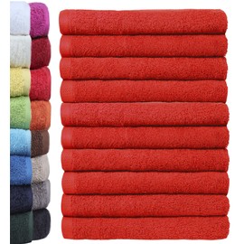 NatureMark Pack of 10 Face Cloths 100 % Cotton Terry Cloth Soap Cloths Size 30 x 30 cm Terry Cloth Flannels in Pack of 10