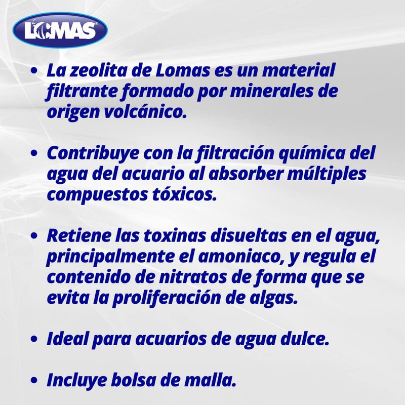 Lomas Zeolita 400 G. para Acuarios de Agua Dulce -