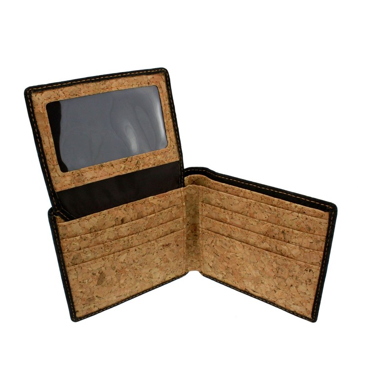 retrostiel Cork Wallet, Cork Purse, black, Without coin compartment