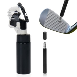 NomadSphere Golf Club Brush Cleaner Brush with Golf Groove Sharpener Tool, Retainer Clip & Golf Ball Marker Liner, Hold 4oz of Water Perfect Golf Bag Accessories & Cool Golf Gifts for Men Women, Black