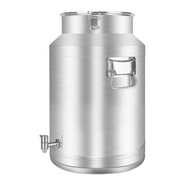 Togarhow 50 Liter 13.2 Gallon Milk Can 304 Stainless Steel Milk Bucket Heavy Duty Wine Pail Bucket with Spigot Milk Can Tote Jug with Sealed Lid for Milk and Wine