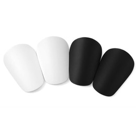EuAcesry Mini Schienbeinschoner Fußball, 4 Pcs 8*5 cm Kleine Football Shin Pads, Kleine Schienbeinschoner Fußball, Tiny Protective Shin Guards for Men Women Boys Girls Graffitiable DIY(Schwarz, Weiß)