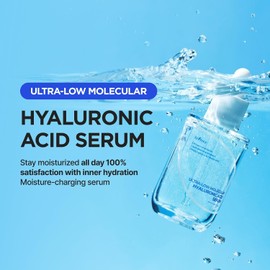 ISNTREE Ultra-Low Molecular Hyaluronic Acid Serum 1.69 fl.oz Vegan Korean Skincare 14-Complex Hyaluronic Acid Deep Hydration Lightweight & Fast-Absorbing