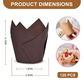 120 Counts Tulip Cupcake Liners for Baking Cups, Food Grade Parchment Paper Muffin Liners Holders, Standard Tulip Cupcake Liners, Greaseproof Cupcake Wrappers for Party, Christmas by Neyimqr (Mix)