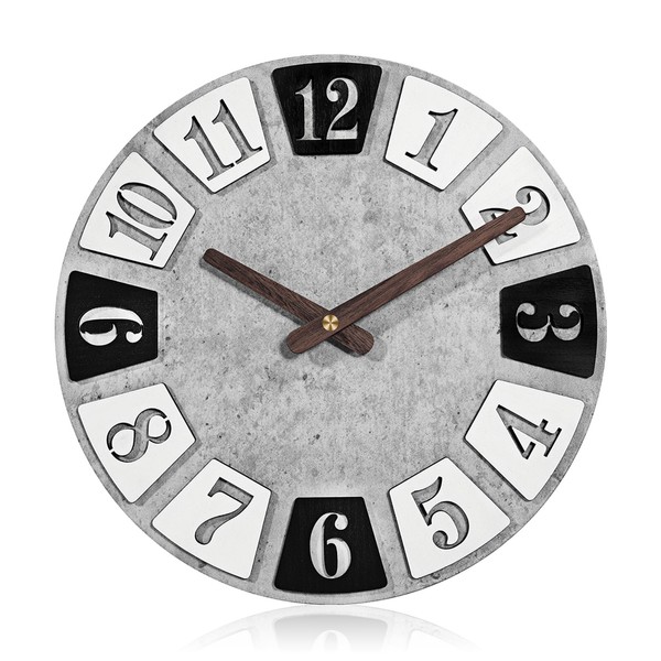 BORDEAG 30 cm Large Wall Clock, Wall Clock Without Ticking