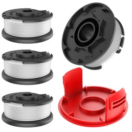 TRUSTLIONTEK Thread spool, for Einhell cordless grass trimmer GE-CT 18/28 Li and GE-CT 18/28 Li TC, for Einhell replacement thread spool TLE-03, spool cover TLE-03-1 (4 thread spools + 1 spool cover)