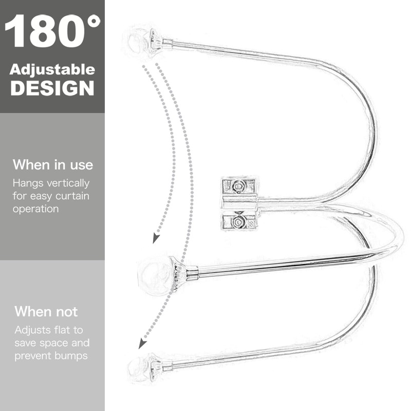 INUSO® Upgraded Adjustable Gold Curtain Holdbacks, 2-Pack – Elegant Handcrafted
