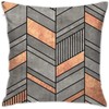 Sotyi-ltd Abstract Chevron Pattern - Concrete And Copper Home Decorative