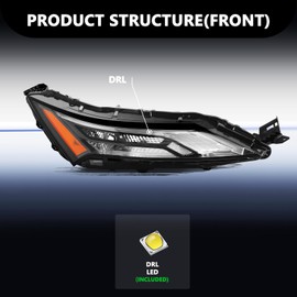 Aosky Headlight Assembly Replacement for 2021 2022 2023 Nissan Rogue Led Daytime Running Light LED DRL OE Style Halogen Front Headlamps Passenger Side