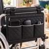 Wheelchair Side Bag – Black Armrest Organizer Pouch with 3