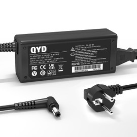 QYD 19V Power Supply for HP Monitor 20" 21.5" 23" 23.8" 25" 27" 27F 24F 22CWA 24M 23ER 23ES 27EB 32F VH240A 24EA 27 25VX 27ES ADPC1945 LCD Display HP Monitor Power Cord Charger Charging Cable AC