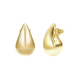 Edforce Stainless Steel Chunky 14K Gold Hoop Teardrop Lightweight Drop Dupe Earrings for Women (Gold, 21mm)