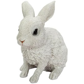 Uvia H18194-4 White Rabbit 5.9 x 4.1 x 6.1 inches (15 x 10.5 x 15.5 cm) Doll Figurine Figurine Figurine Animal Garden Decoration Realistic Cute Rabbit
