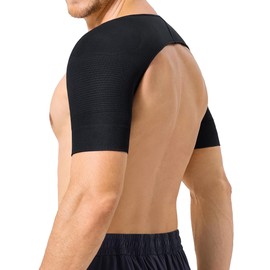 CtriLady Shoulder Supporter Sports Scapula Peeling Device Back Stretch Arm Support Corrective Underwear Arm Shaper Arm Compression Shoulder Warmer (Black, LL)