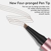 2Pcs Microblading Eyebrow Pen, Long-Lasting Waterproof Eyebrow Pencil with 4-Fork-Tip