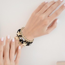 Bohemian Bead Multi Layer Versatile Statement Bracelets Stackable Beaded Strand Stretch Bangles Sparkly Crystal Friendship Bracelets for Women Teen Girls Trendy Stuff