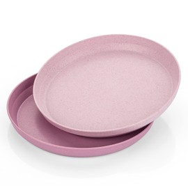 reer Growing Children's Plates 2 Pieces, Sustainable Tableware for Children, Children's Tableware Set 2 Pieces, Pink