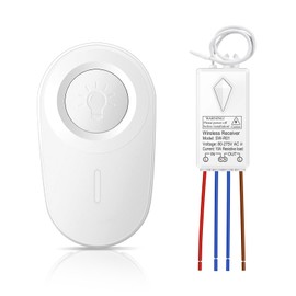 Thinkbee Wireless Light Switch and Receiver Kit - Mini Remote Control Switch for Ceiling Lights, Lamps, Lighting Fixture, No in-Wall Wiring No WiFi Needed, Pull Chain Replacement