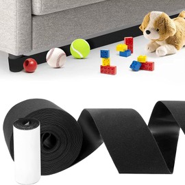 LOMSIOY Couch Gap Blocker Adjustable Bumper for Under Furniture with 19.5 Inch Adhesive Mounting Strap Avoid Things Sliding Under Furniture Bumper Stopper Guards for Bed Bottom (394 Inch Black)