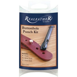 Realeather Crafts Button Hole Punch, Silver