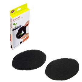 Chef'n EcoCrock Natural Charcoal Filter Refill Pack (2-Pack), Black, Dimensions - oval, approx. 6-1/2 x 5 inches, 3/8 inch thick