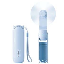 Gaiatop Portable Handheld Fan, Foldable Small Fan, Mini Hand Held Fan with USB Rechargeable 2000mAh Battery, Eyelash Fan for Girls, Travel For Women, Outdoor (Sky Blue)