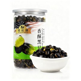 Sweet Post ​Crispy Roasted Black Soybeans 10oz | Lightly Salted, High Protein & Fiber Snack | Non-GMO, Vegan, Gluten-Free | Crunchy & Nutritious | Resealable Plastic Jar​