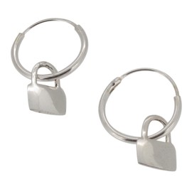 Touch Jewellery 925 Sterling Silver Lock Hoop Earrings