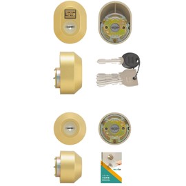 TOSTEM LIXIL DDZZ1003 MCY-444 Entrance Door Key Replacement UR Cylinder Lock Gold Replacement Instructions Included