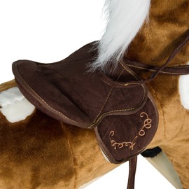 Classic Plush Ride-On Rocking Horse with Music - Nursery Rhyme Toy for Kids - 3+