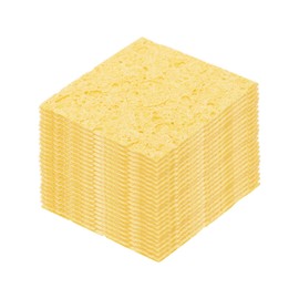 sourcing map 15PCS Soldering Sponge 60 x 60mm Square with Holes Deep Cleaning Pad Welding Tip Iron Replacement for Cleaning Soldering Iron 1mm Natural Thickness 6mm Water Absorption Thickness
