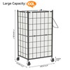 WOWLIVE Laundry Hamper with Wheels,Metal Wire Frame Rolling Laundry Basket
