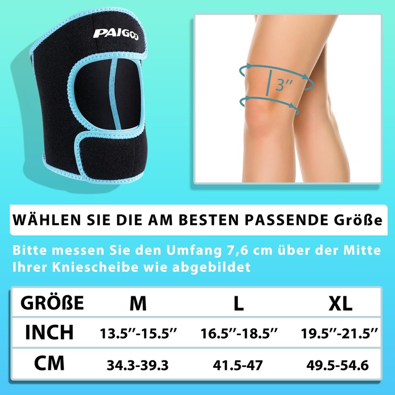 PAIGOO Knee Brace, Dual Patella Support with Compression Adjustable for
