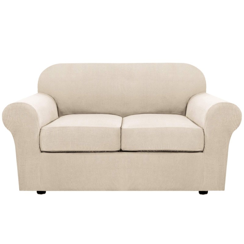 H.VERSAILTEX 3 Piece Stretch Sofa Covers for 2 Cushion Loveseat