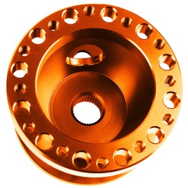Auto Dynasty Steering Wheel 6-Hole Hub Adaptor Kit Compatible with Miata / RX7 / RX8 / Protégé, Aluminum, Orange