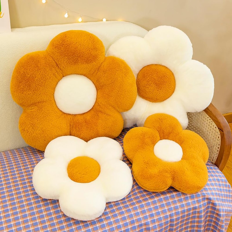 Zabuton, Cute, Zabuton, Flower Cushion, Fluffy Body Pillow, Floor Cushion,