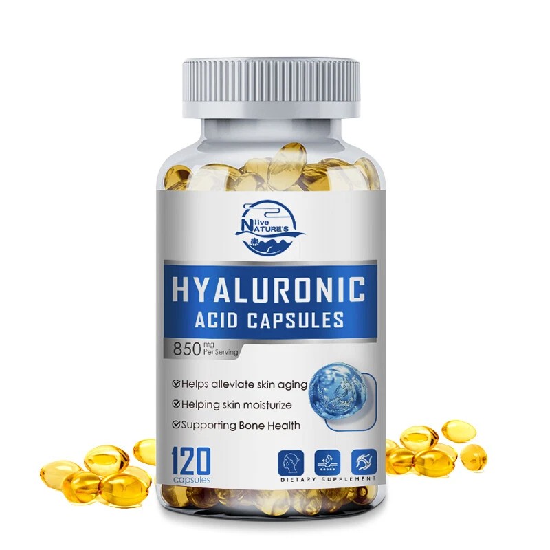 Hyaluronic Acid 850mg 120 Capsules Vitamin C Wrinkles Fine Joint