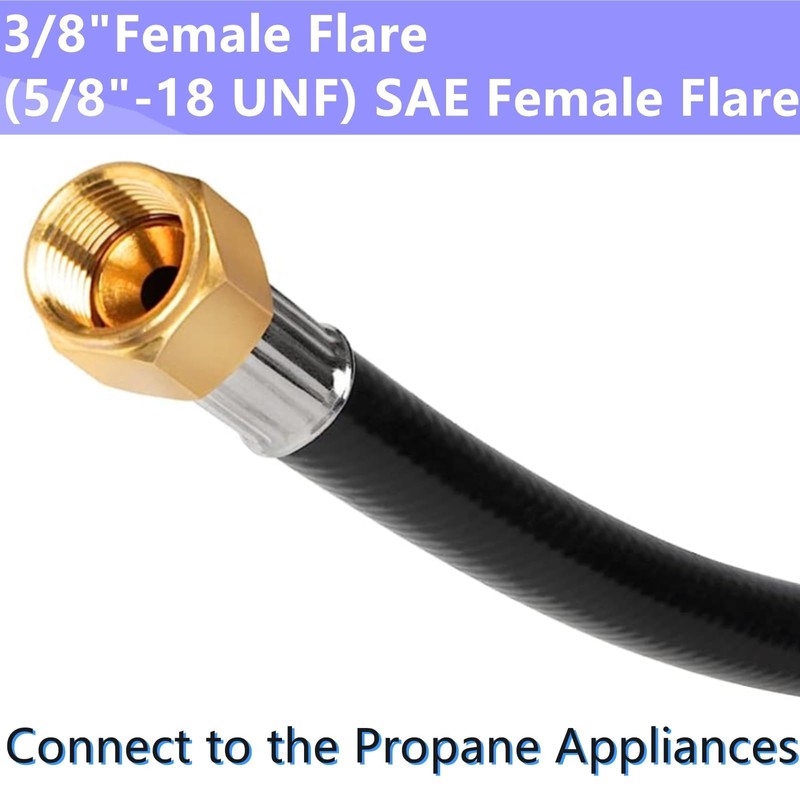 MCAMPAS Propane Hose Extension, 3/8 Inch RV Quick Connect, Gas