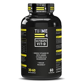 Time 4 Ultimate Vitamin D – Vitamin D3 4000iu, 200mcg Vitamin K2 (MK7), 400mg Magnesium, 600mg Caprylic Acid In 2 Easy To Swallow Capsules – Vegan Friendly, Gluten Free, 30-60 Day Supply – 60 Capsules