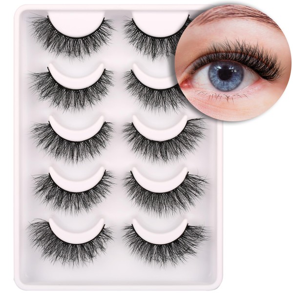 False Eyelashes Faux Mink Lashes Wispy 14mm Strip Natural Look