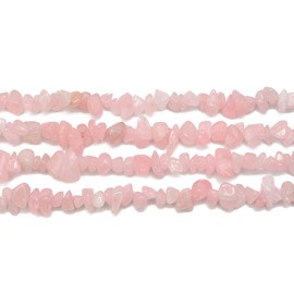 PLTbeads 5-8mm Natral Pink Rose Quartz Chips Healing Gemstone Waist Bracelets Necklace Kit Irregular Stone DIY Crafts Design Jewelry Making 1 Strand per Bag Approxi 33 inch