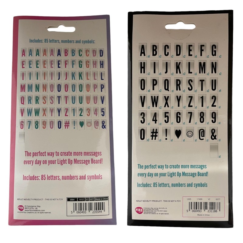 A4 Letter Tiles - 85 Letters, Numbers, and Symbols to
