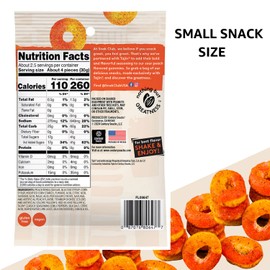 Snak Club Tajin Peach Rings, Sweet and Spicy Gummy Snacks, 2.5oz Snack Size, 12 Count