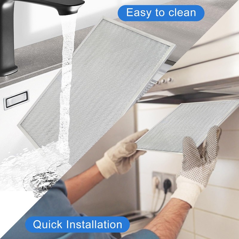 2 Pack-BPS1FA36 Range Hood Filter Upgraded Stainless Steel Frame 11-3/4"