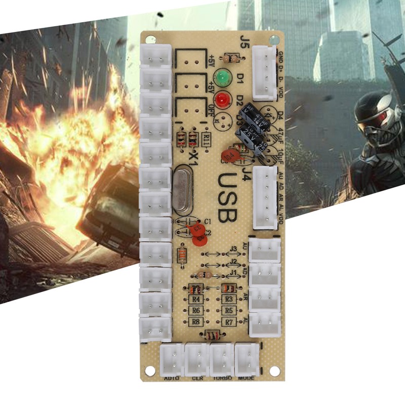 Arcade Game USB Encoder Controller with Acrylic Crystal Case for