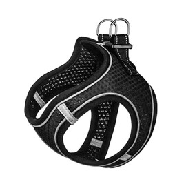 AiTodos® Black Fabric Dog Safety Lead, Medium, Shockproof Harness for Dogs, Small Dog Walking Dog Harness, Outdoor Training