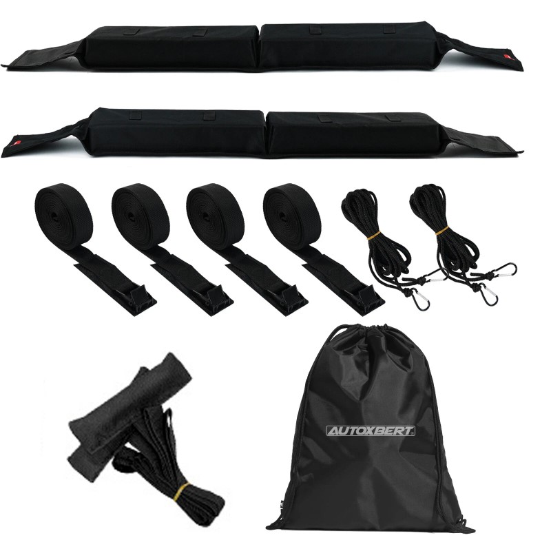 AUTOXBERT Universal Foldable Car Roof Rack Soft Pads With Straps