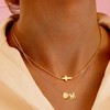 RechicGu 2 Pcs Heart Initial Pendant and Cross Necklace for