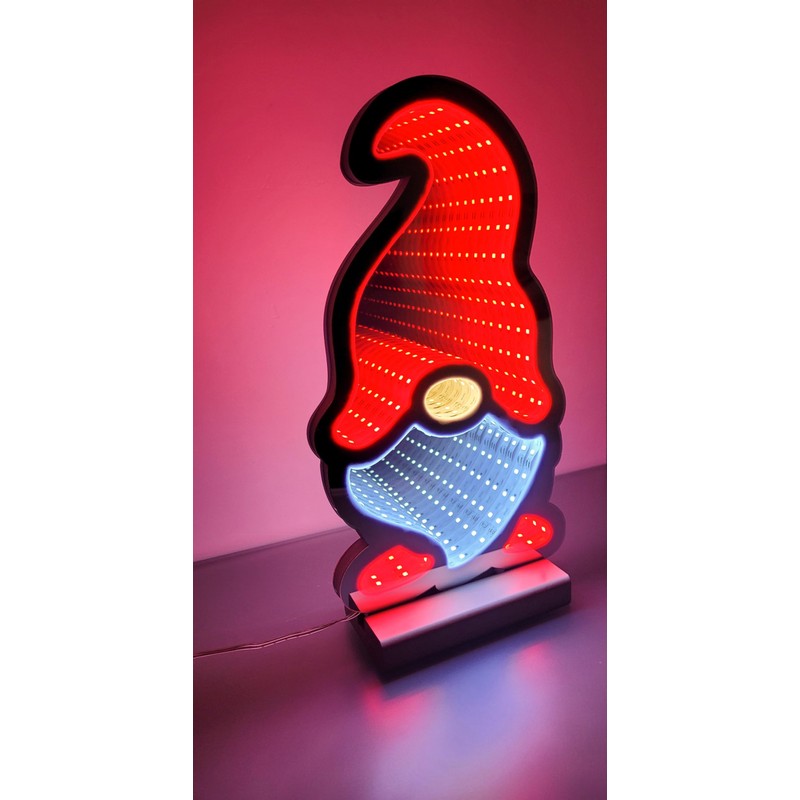 LED Santa Claus Infinity Effect Timer Function Illuminated on Both